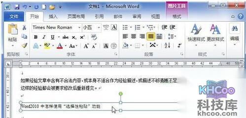 Word2010中怎样使用选择性粘贴功能5 Word2010中怎样使用选择性粘贴功能5