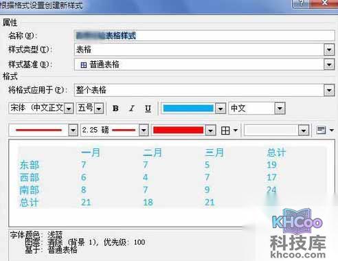 Word2010创建自定义表格样式16