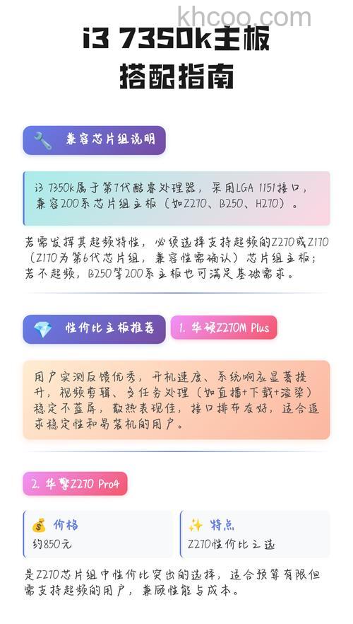 i3-7350k配什么主板好 酷睿i3-7350k显卡搭配指南