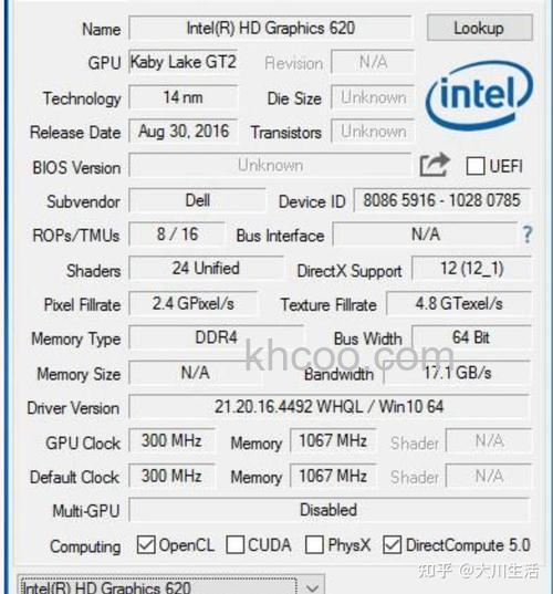 intel hd graphics 620核显这个显卡怎么样?