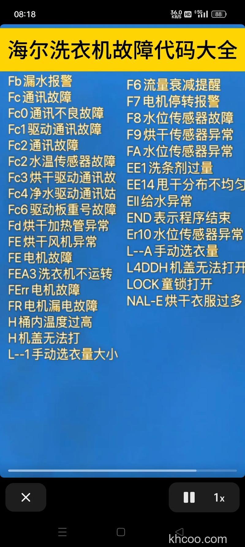 海尔洗衣机E5故障代码含义 海尔洗衣机E5故障解决方案【详解】