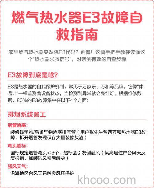 燃气热水器E3故障码含义是什么 燃气热水器E3故障码解决方法【详解】