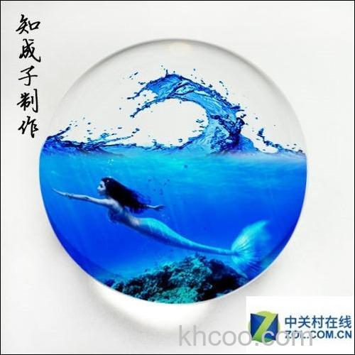 PhotoShop怎么制作水晶球里高高的海浪和美丽的美人鱼