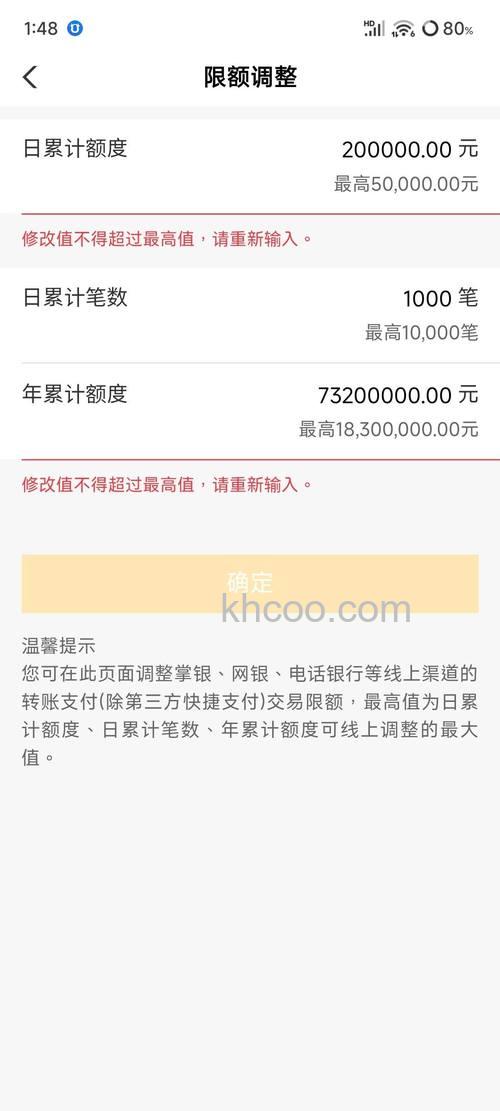 支付宝中信银行网上银行的限额是多少