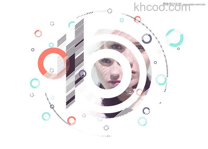 Photoshop制作抽象风格的同心圆艺术视觉海报