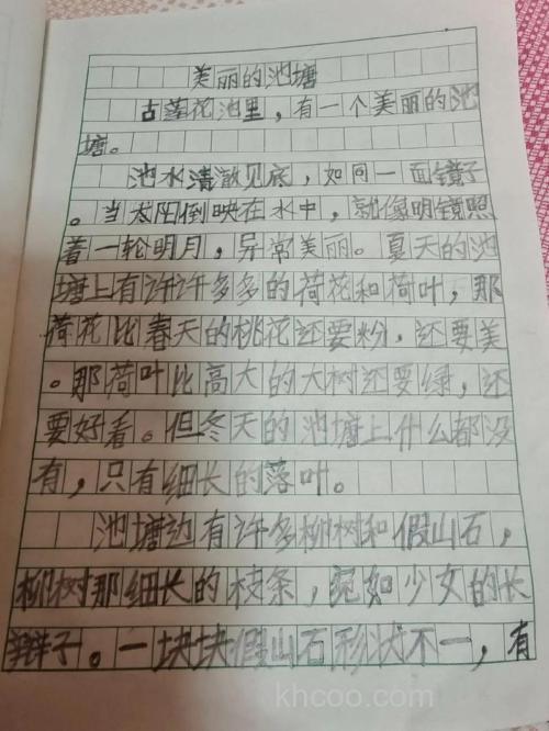 写作文公园的鱼池，多少字都可以