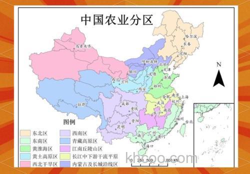 中国各区域农业类型及特点？