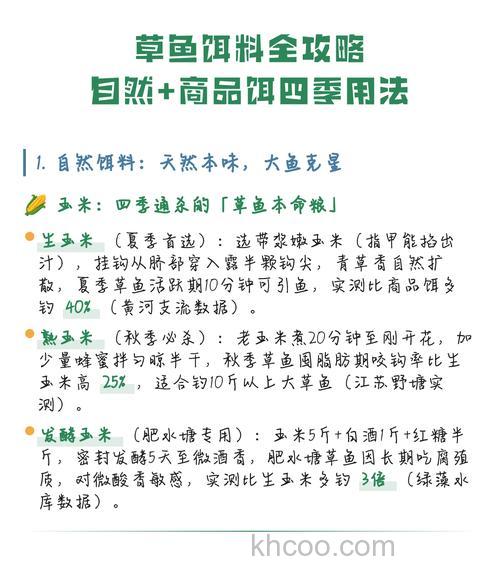 适用四季自制草鱼饵料方法