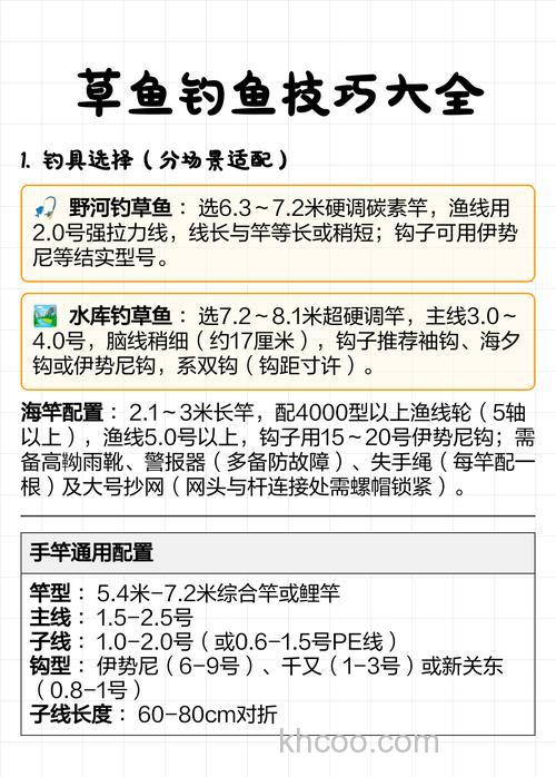 如何在各种钓场-钓草鱼技巧