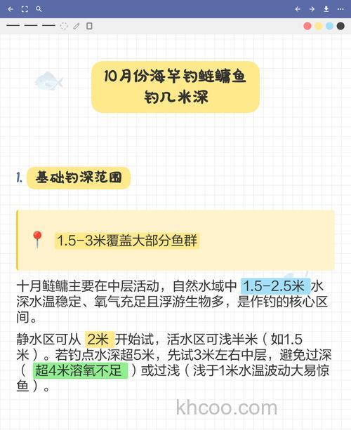 10月份鲢鳙鱼钓几米深？