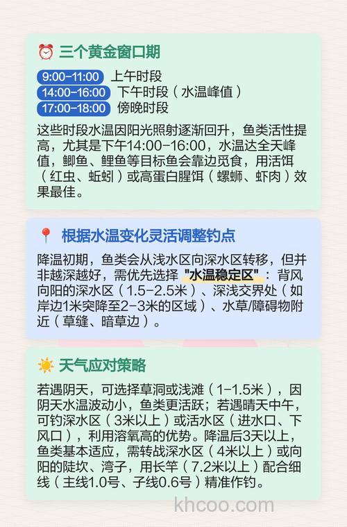 降温后白天什么时间段好钓鱼呢？