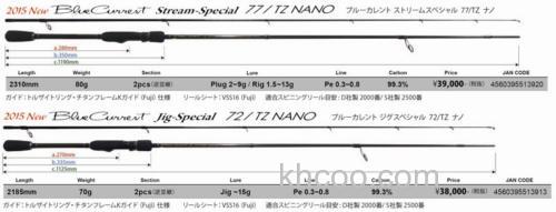 15新追加 YAMAGA Blanks bluecurrent tz nano 根钓竿_1